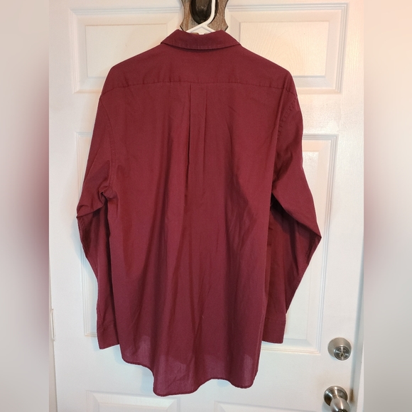 (704) Hill Archer Men's Classic Long Sleeve Dress Shirt, Size: 16.5, Maroon - Picture 9 of 12